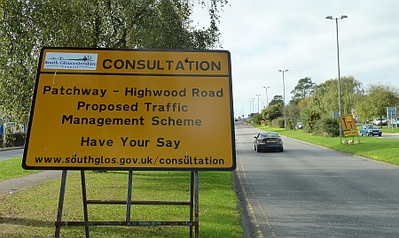 Consultation sign on Highwood Road, Patchway