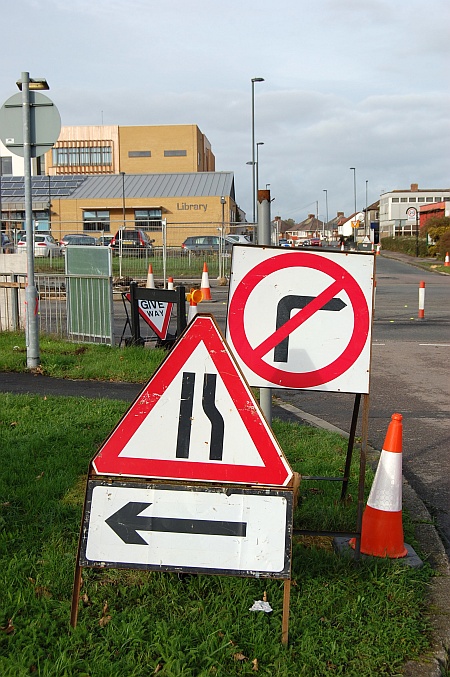 No right turn from Callicroft Road into Highwood Road, Patchway
