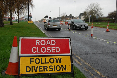 No right turn into Durban Road from Highwood Road, Patchway