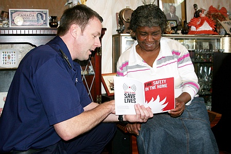 Lee Wright carries out a Home Fire Safety Visit