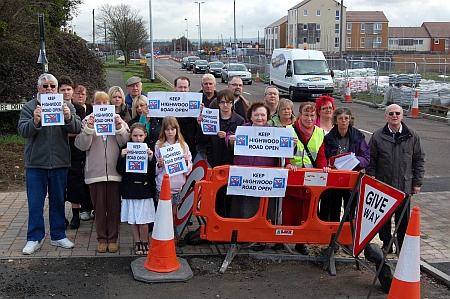 Demonstration against the impending closure of Highwood Road.