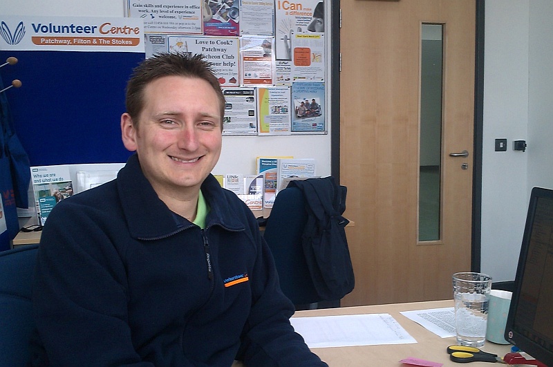 Dan Whiting, admin assistant at the Volunteer Centre, Patchway.