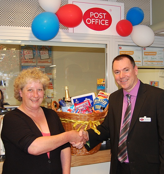 Patchway Post Office first anniversary prize draw presentation.