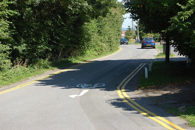 Double yellow lines in Hempton Lane, Patchway, Bristol.