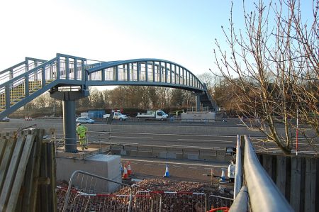 The new Pegwell Brake Footbridge over the M5 motorway.