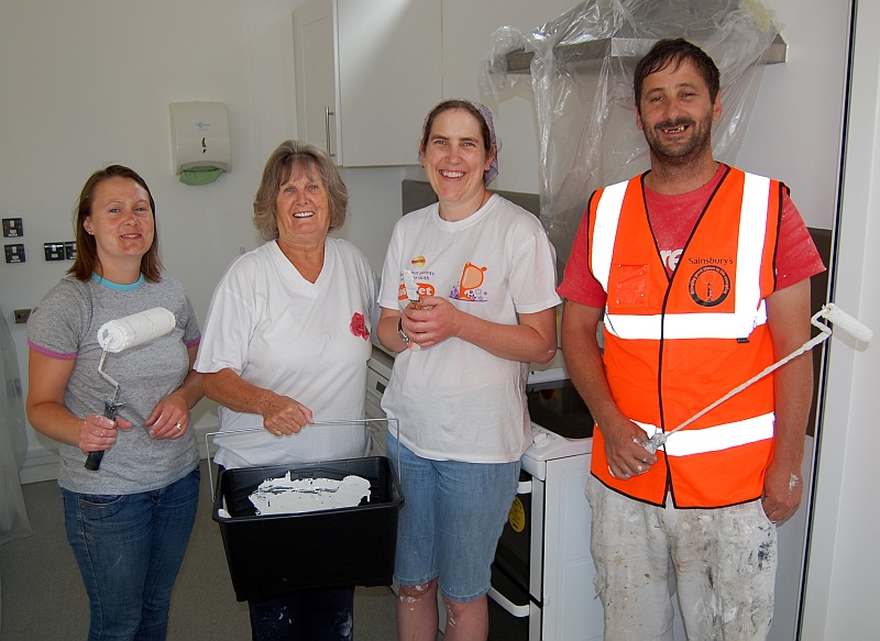 Sainsbury's staff help out at Brooks Cafe, Patchway.