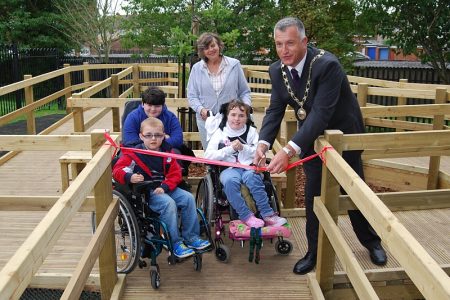 Accessible play area for children with disabilities at Scott Park, Patchway.