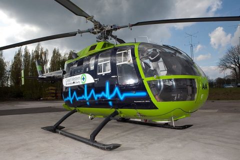 Helicopter of the Great Western Air Ambulance Charity (GWAAC).