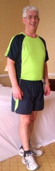 John Williams, managing director of Absolutely PC in Patchway, prepares to run the Bristol 10k, raising money for the Great Western Air Ambulance Charity.
