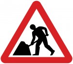 Roadworks sign.