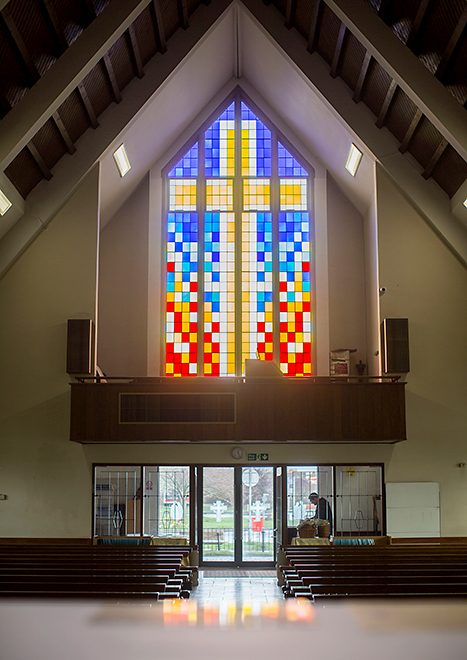 Photo of the stained glass window.