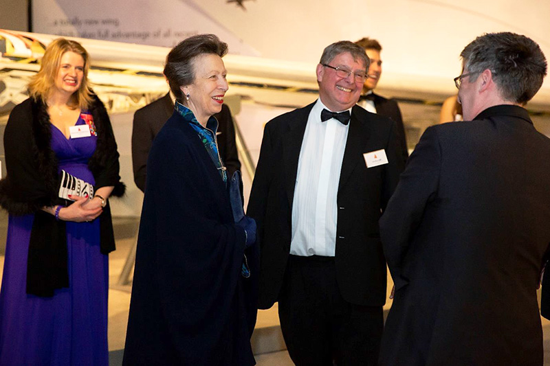 Photo of HRH The Princess Royal at the Concorde50 gala dinner.