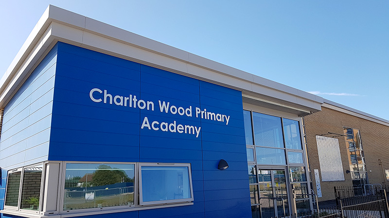 Photo of the exterior of Charlton Wood Primary Academy.