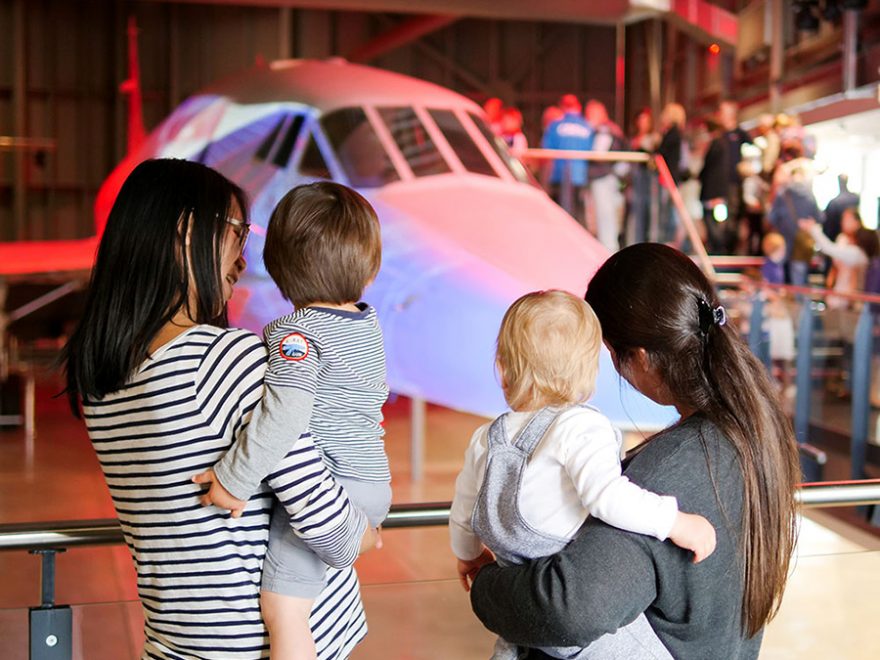 Mums with babies view Concorde.