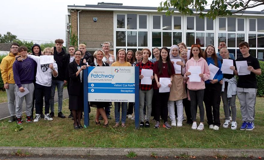 Photo of a large group of school students and staff.