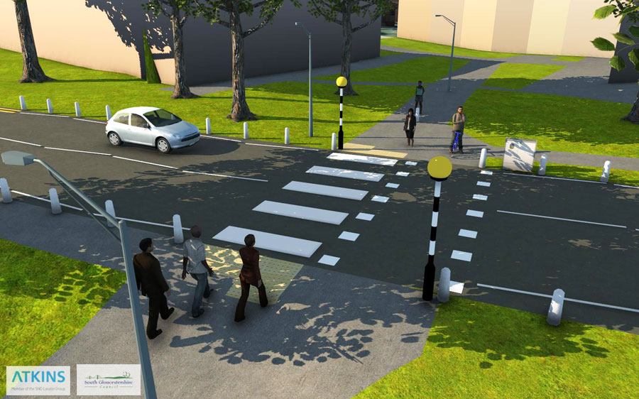 Visualisation of a proposed pedestrian and cyclist crossing.