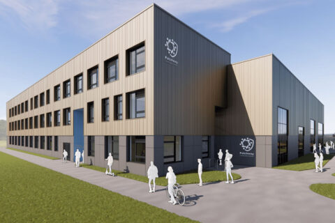Artist's impression of a school building.