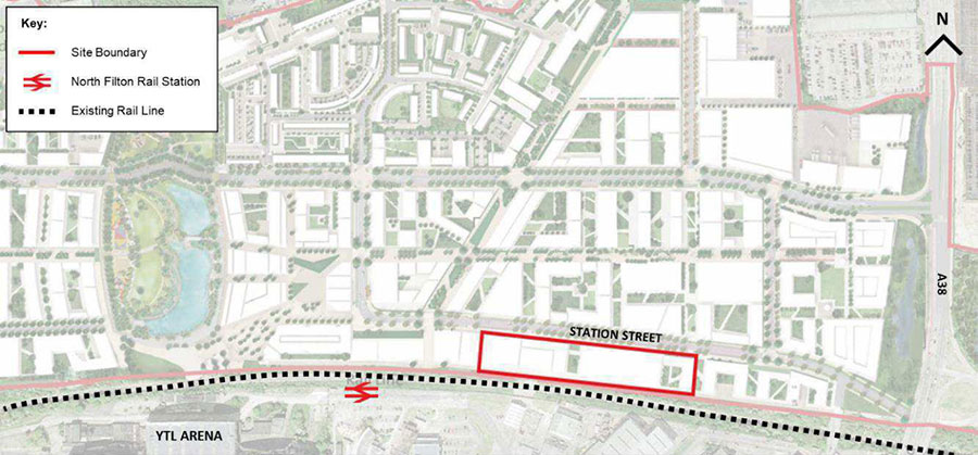 Map showing site boundary.