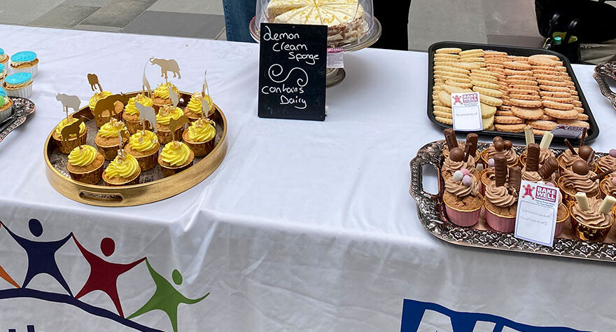 Photo of cakes on a table.